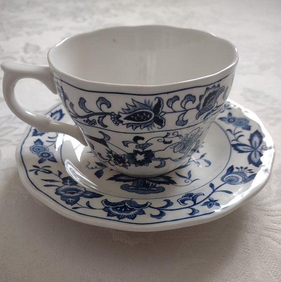 Vintage Dining Harmony House Blue Nikko Japan 2 Piece Tea